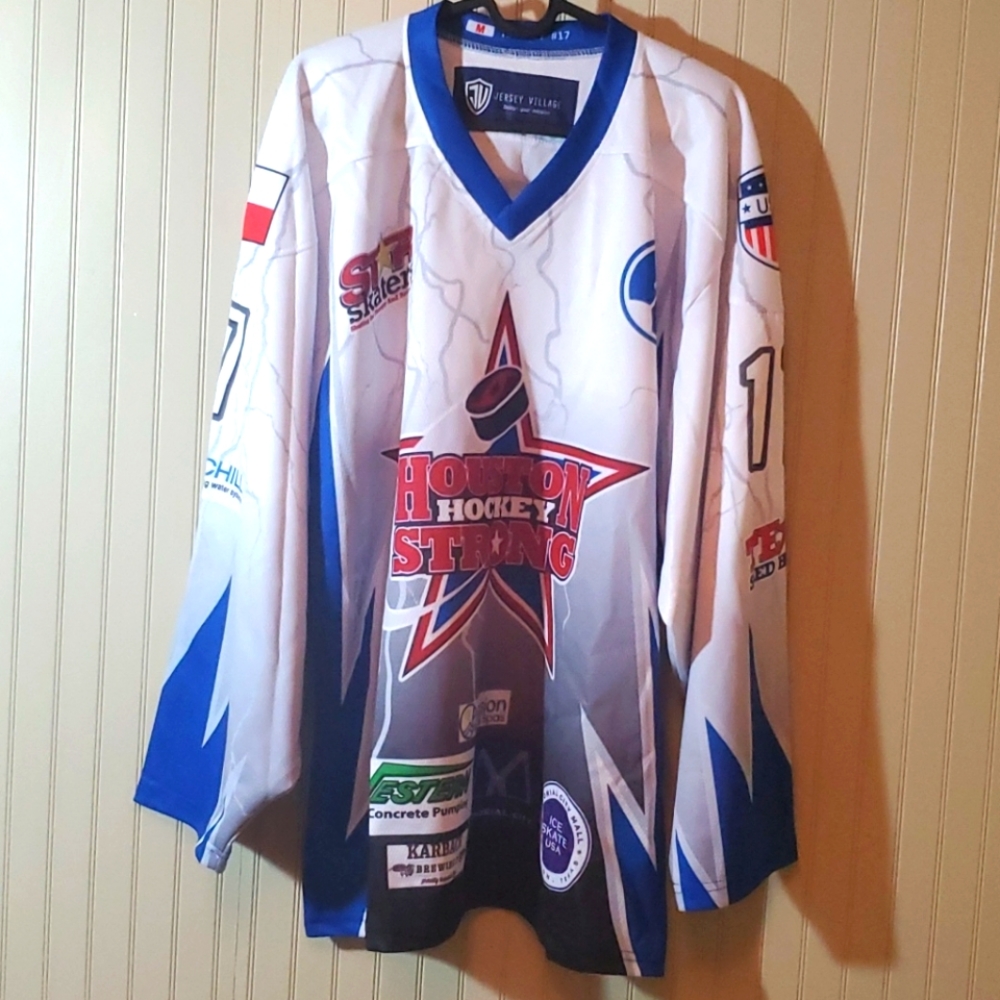 Houston Harvey (fundraiser) hockey jersey white XL